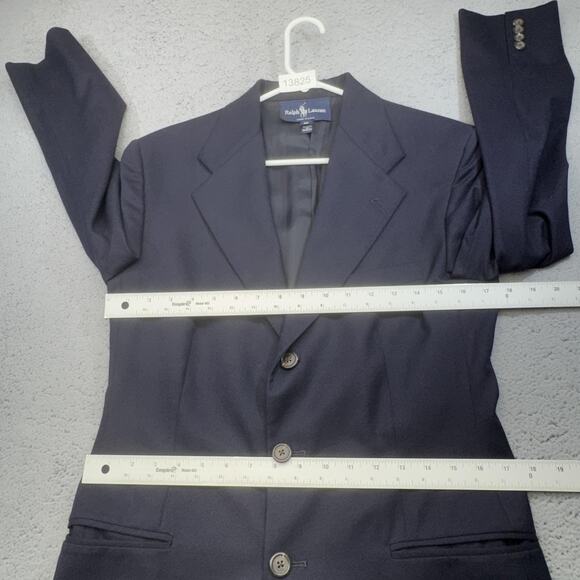 VINTAGE Polo Ralph Lauren Blazer Womens 10 Blue Wool Jacket 80s Workcore USA - Picture 15 of 16